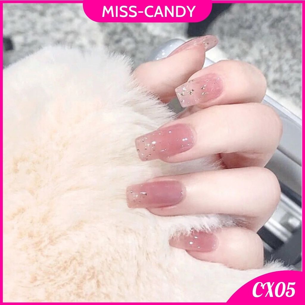 Móng tay giả dài kèm keo MISS thiết kế độc đáo dễ thương bộ móng giả làm nail thời trang hàn quốc M-CX