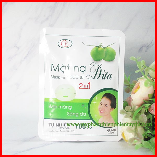 Mặt Nạ Dừa Cửu Long Miếng Lẻ Dùng Thử Đủ Loại