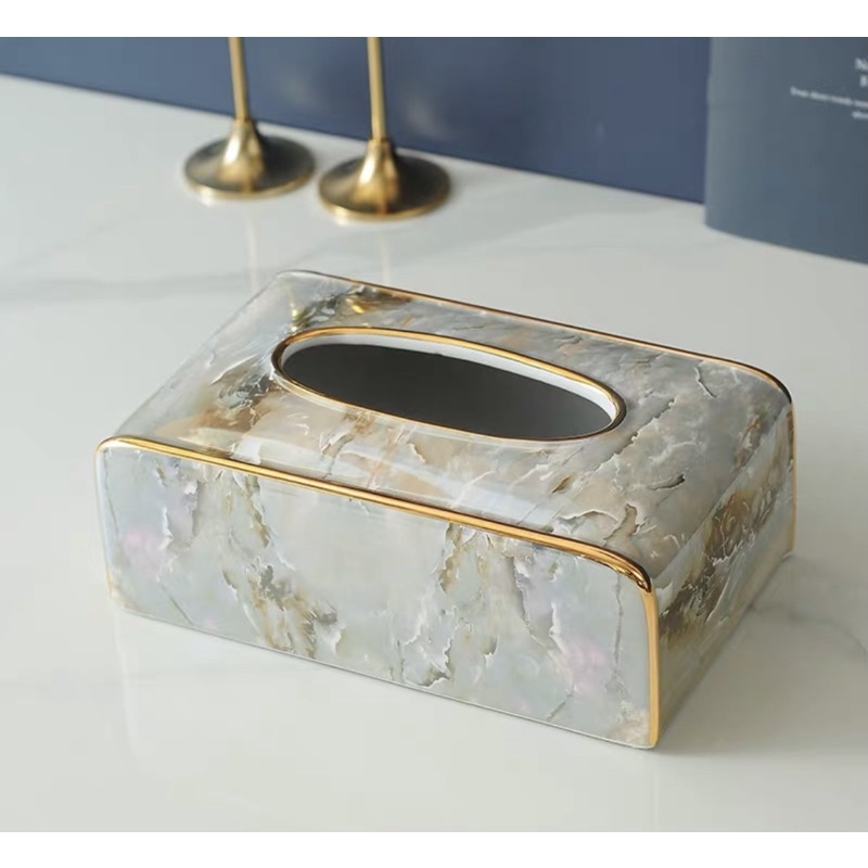hộp giấy,hộp khăn giấy sứ vân đá phong cách bắc Âu mẫu mới sang trọng