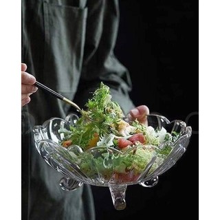Bát thủy tinh 3 chân trong suốt