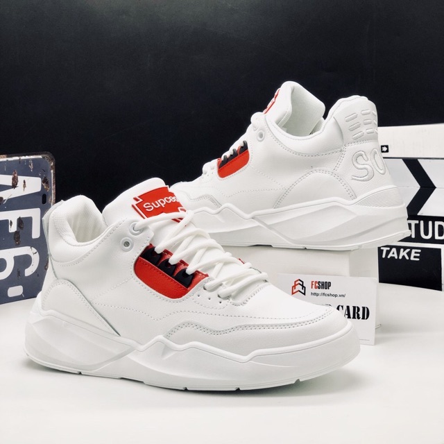 Giày Nam Đế Cao ⚜️Bệu Store⚜️ Giày Da Sneaker Tăng Chiều Cao - Hàng Cao Cấp [FullBox] Nhập Khẩu - Màu Trắng Phong Cách