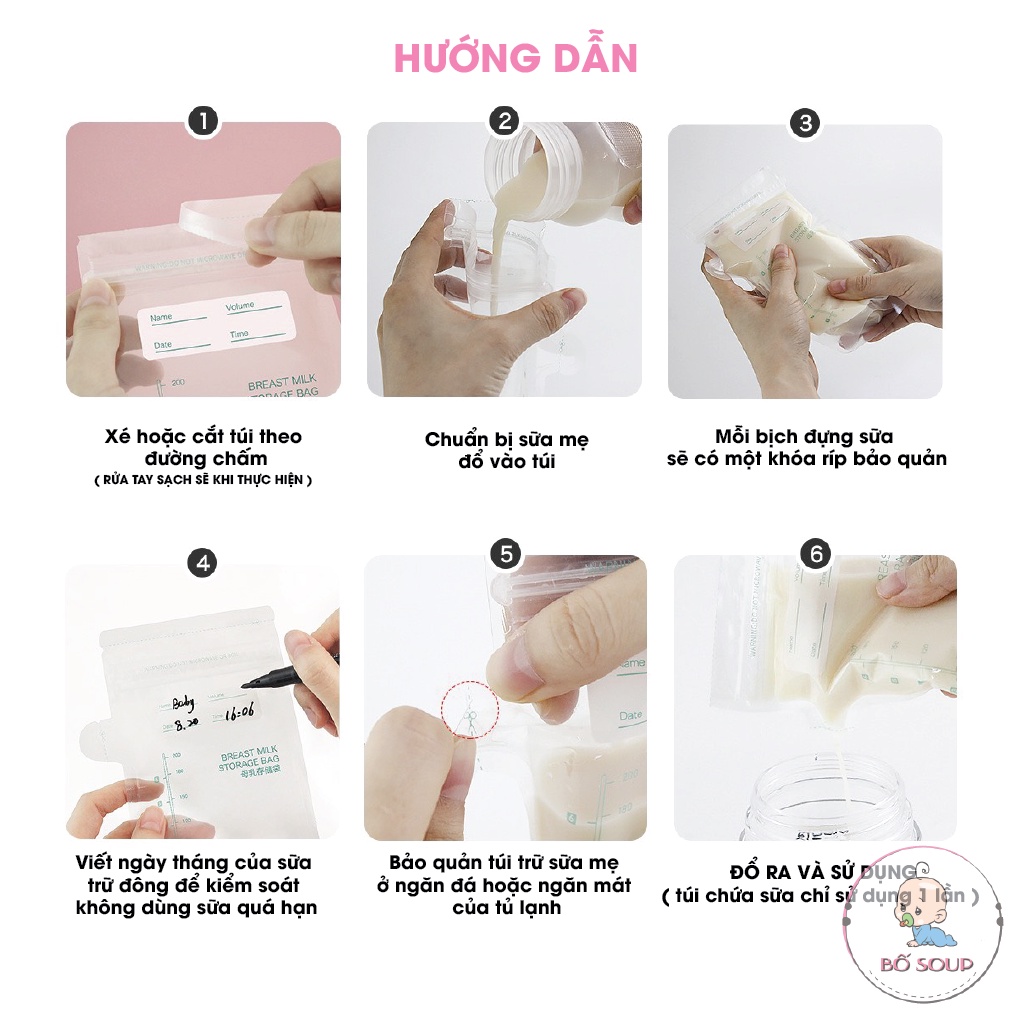 Túi trữ sữa Misuta 150ml, 200ml, hộp 30 túi SHOP BỐ SOUP