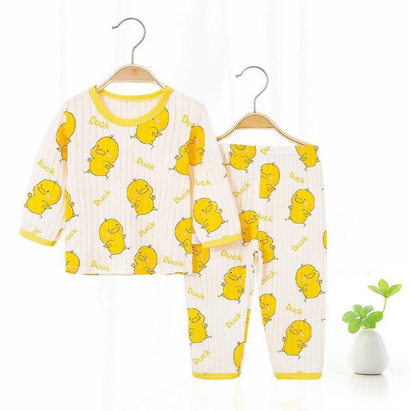 Bộ dày tay chất cotton giấy, khuy cài vai QATE132, quần áo cho bé Namkidshop
