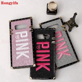 Samsung Galaxy A70 A50 A50S A30S A30 A20 M30 A40S M20 M10 A10 J6+ J4+ Plus Case Bling Glitter PINK Letter Metal Cover