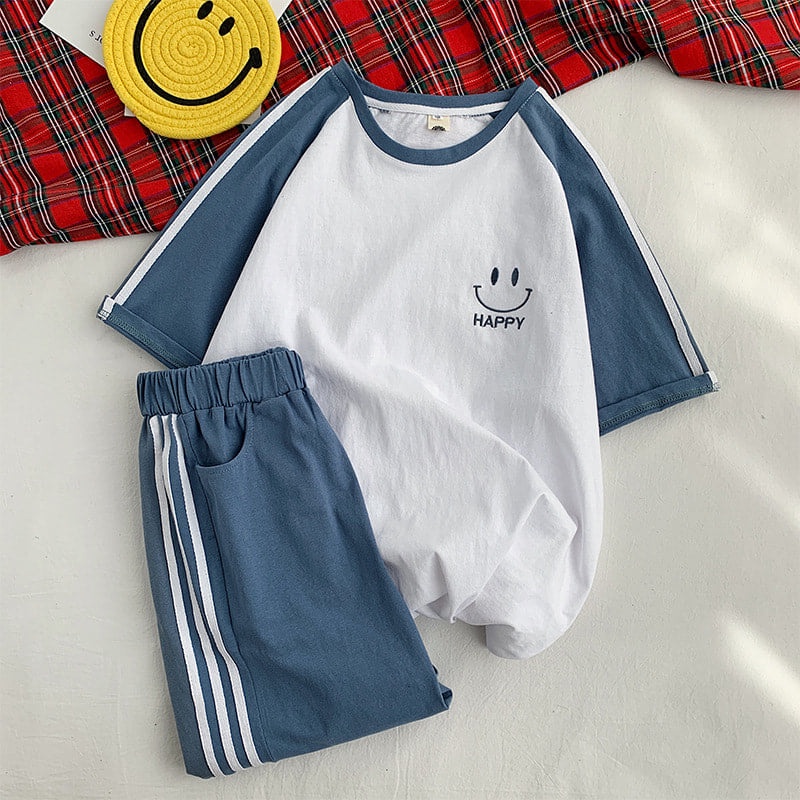 Bộ Thể Thao Nam Nữ - APT  Unisex  - Bộ Thể Thao Mặc Nhà Kiểu Dáng Unisex Chất Liệu Vải Cotton Thêu Hình Mặt Cười