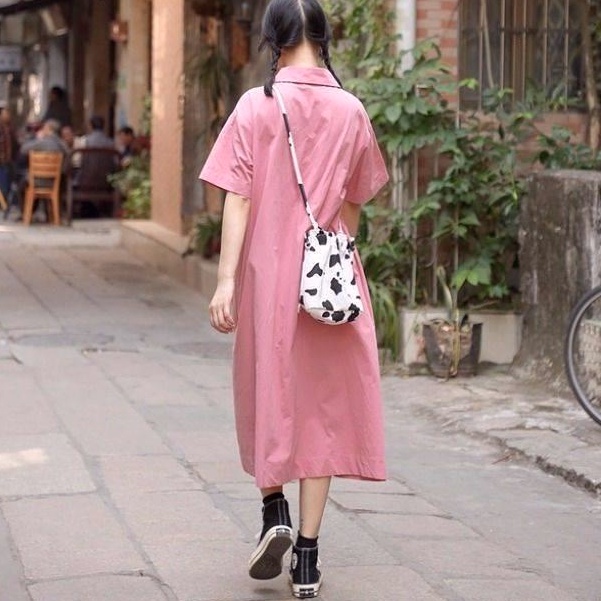 Đầm dáng rộng phong cách thời trang Hàn Quốc Nhật Bản dành cho nữ