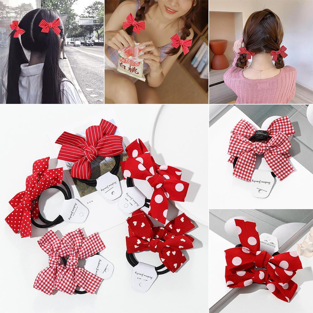 JONYE Set 2 Dây Cột Tóc Họa Tiết Chấm Bi Dễ Thương Cho Bé Gái