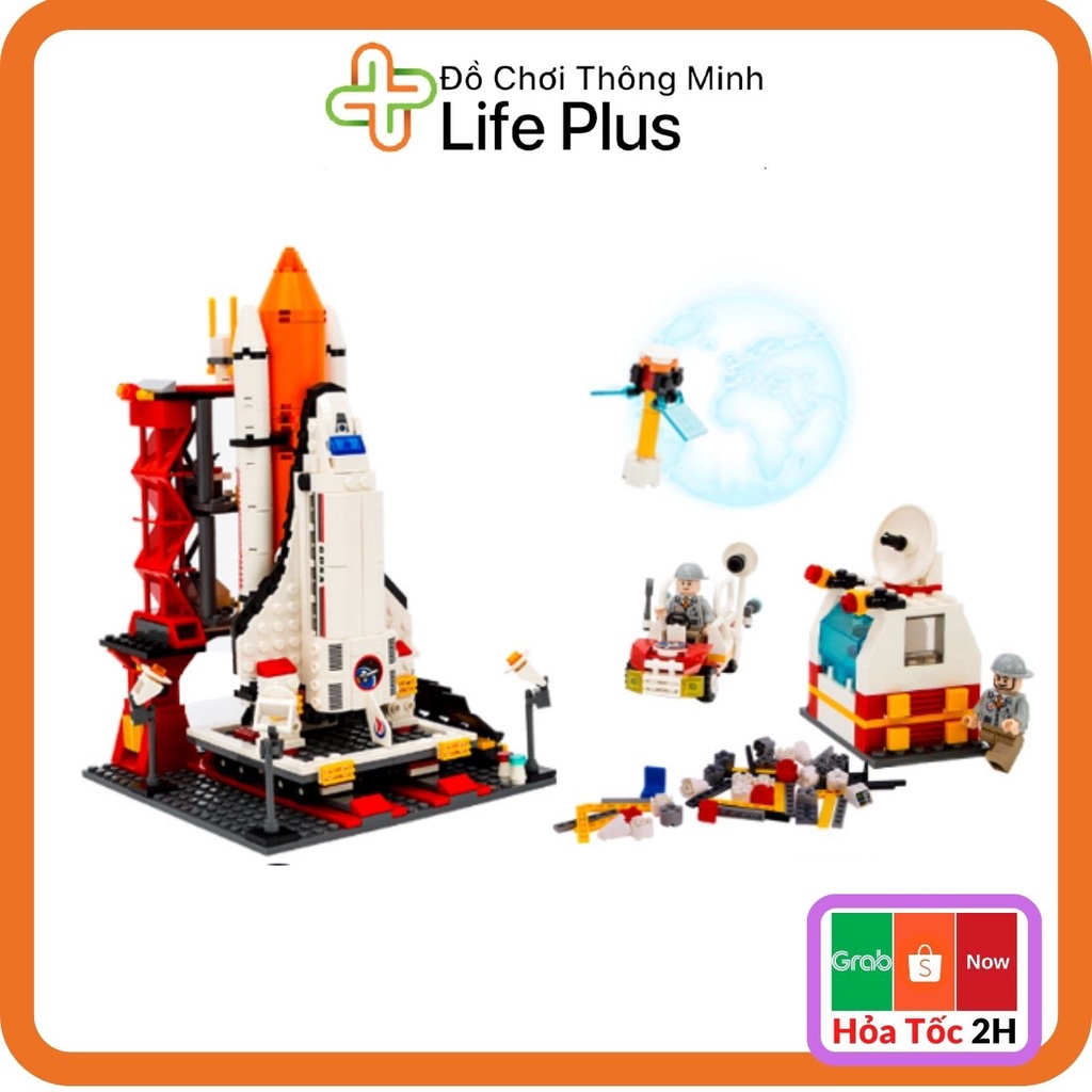 Bộ Đồ Chơi Lắp Ghép Lego Lắp Ráp Mô Hình Tàu Vũ Trụ Space FLight Life Plus Nhiều Chi Tiết Đẹp Cho Bé, Kèm 3 Phi Hành Gia