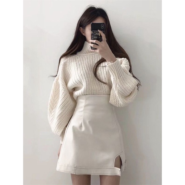 Áo Len cổ lọ  tay bồng