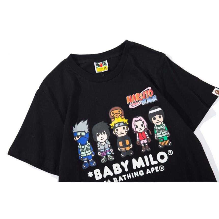 Bape Thời Trang In Áo Thun Cotton Ngắn Tay Unisex