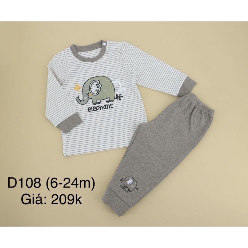 Bộ nỉ dài tay bé trai Dokma 6-24m