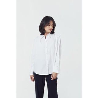 Thebluetshirt - twist at the wrist shirt - áo sơ mi trắng tay dài