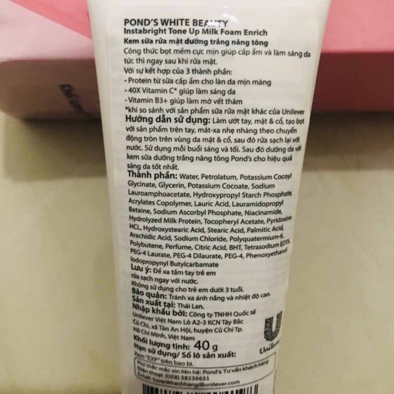 Sữa rửa mặt Pond’s nâng tông 40g