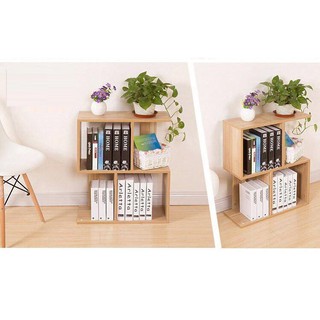 Kệ tủ sách đứng 2 tầng để sách, tài liệu hiệu quả, vân gỗ chống trầy cao cấp