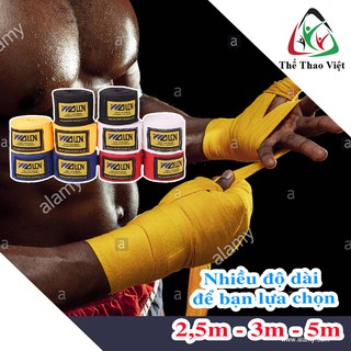 Băng quấn tay boxing wolon - Băng đa boxing quấn tay đấm bốc tập võ bằng vải cotton 3m , 5m bền đẹp