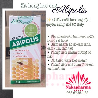 ✅ Xịt họng Abipolis 15ml - Chiết xuất keo ong từ Ý