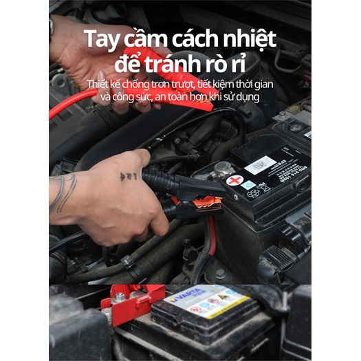 Dây Câu Bình Ắc Quy Ô Tô 2000a 4 Mét - Nổ Máy Ô Tô Khẩn Cấp 4 By-618