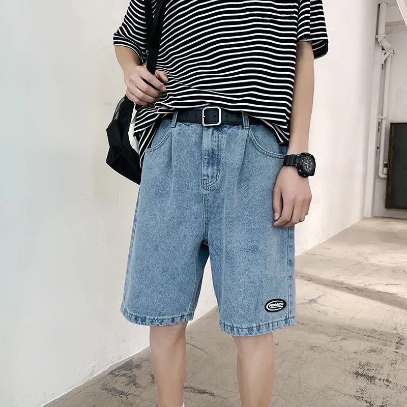Quần Short Jean Unisex Thời Trang quần ống suông from rộng - QSJ 07 Quần nam nữ phong cách trẻ trung năng động