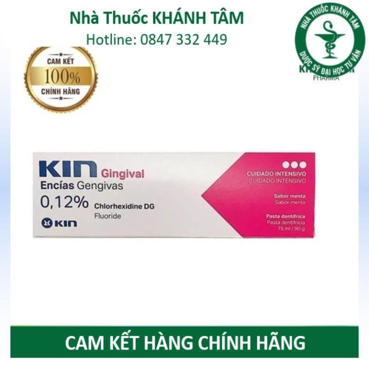 Kem đánh răng KIN Gingival 75ml - Chlorhexidine - Hỗ trợ điều trị và ngăn ngừa viêm nướu _Khánh Tâm ! !