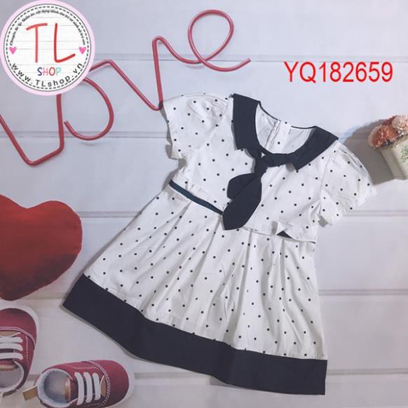 Thời trang trẻ em - đầm chấm bi có cavat cho bé gái - quần áo bé gái - Bộ bé gái