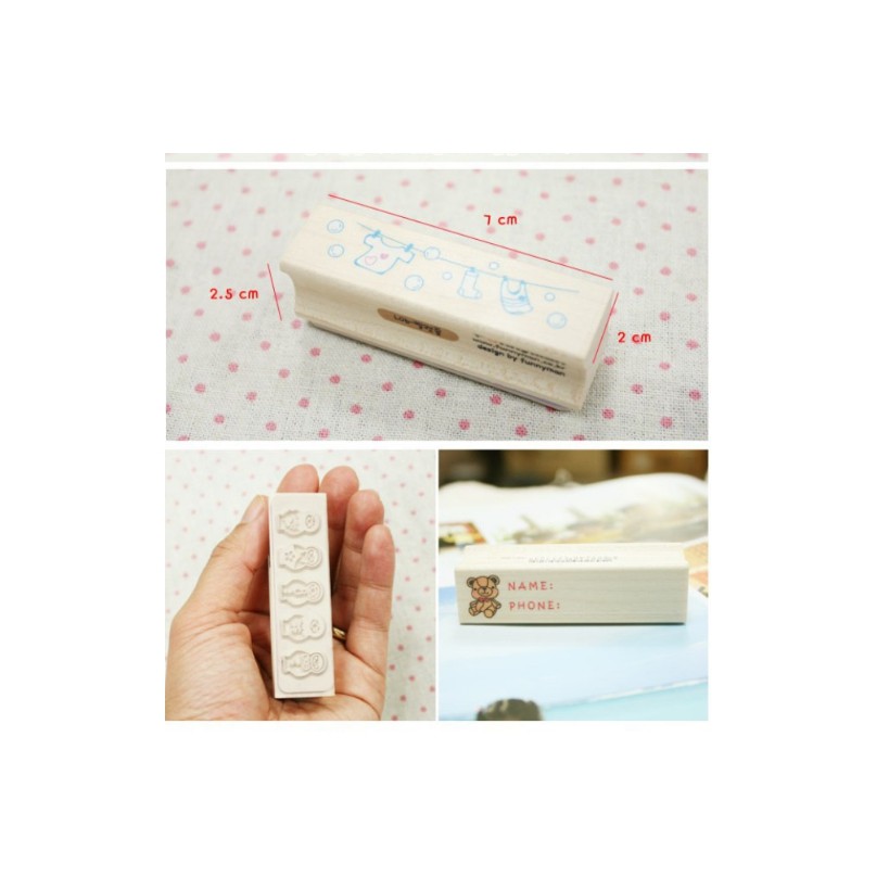 CON DẤU MỘC GỖ DÀI HỌA TIẾT DỄ THƯƠNG NHIỀU MẪU LỰA CHỌN