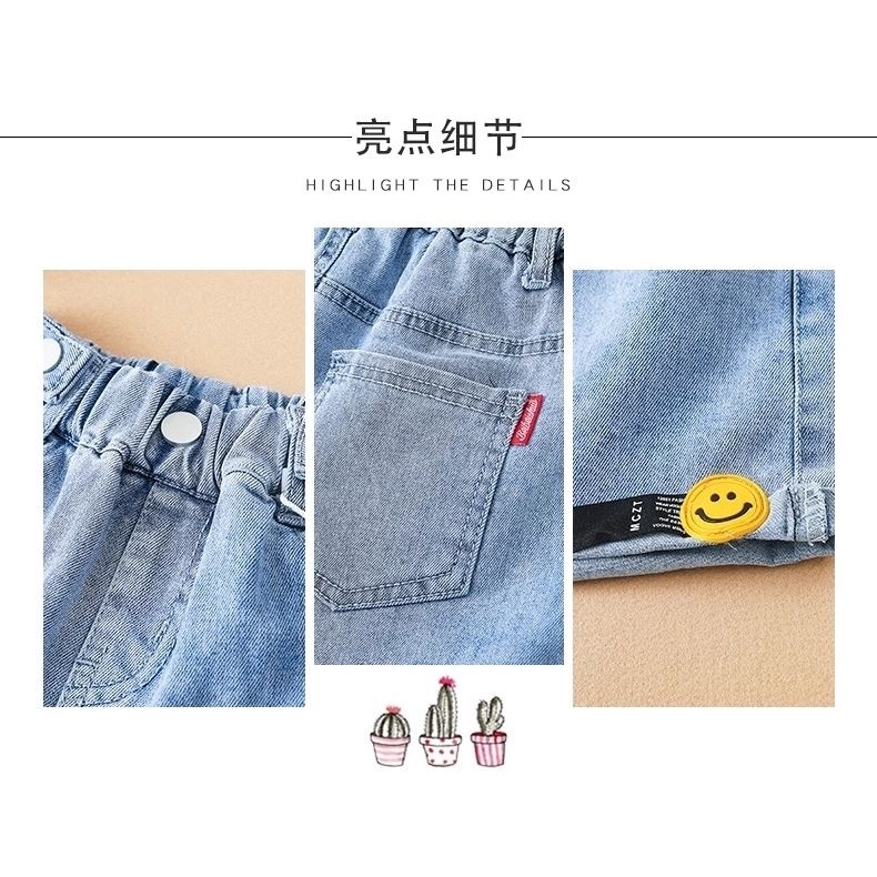 Quần Short Denim Thời Trang Hàn Quốc Đáng Yêu Dành Cho Bé Gái