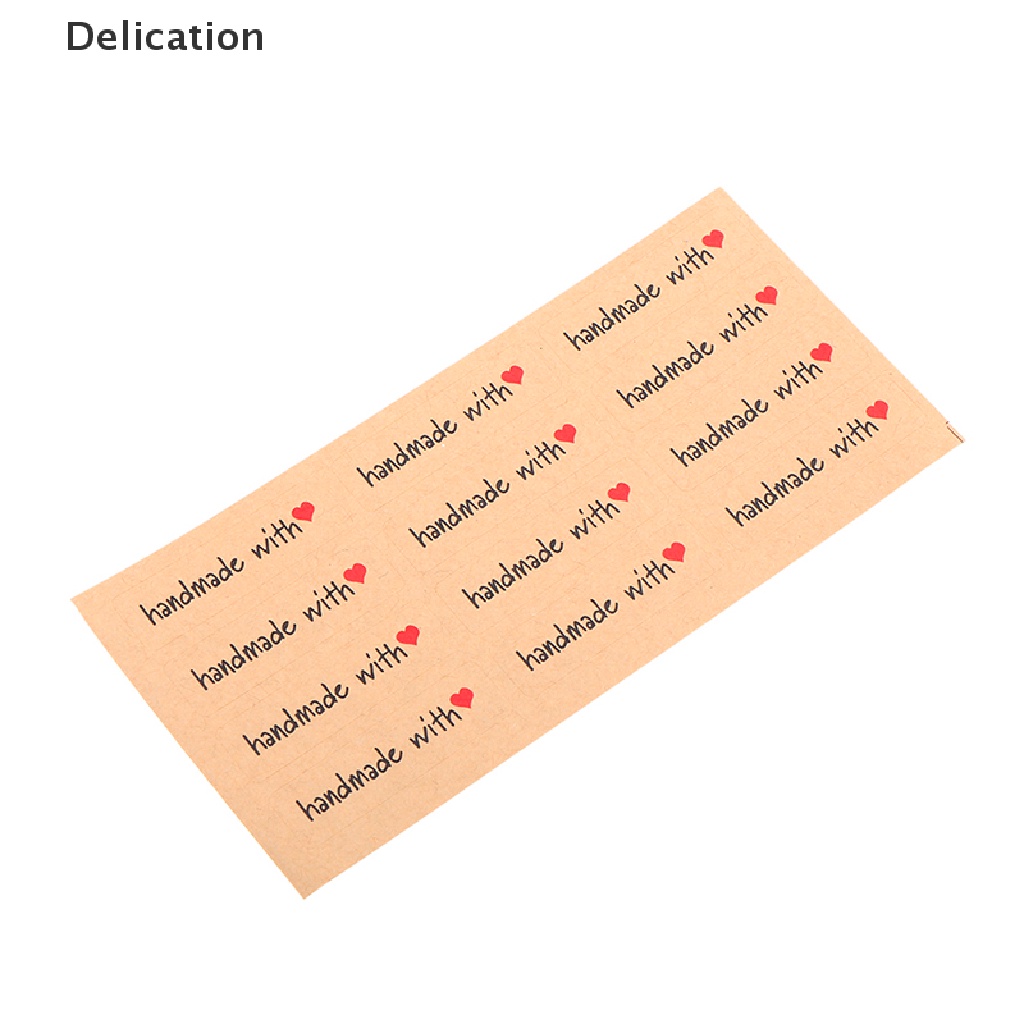 Set 120 nhãn dán giấy kraft in chữ handmade trang trí đồ thủ công