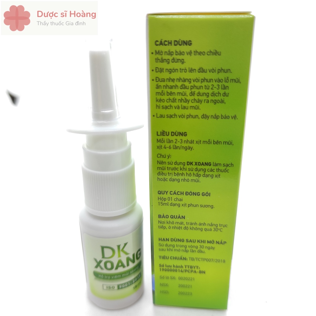 Dung Dịch Xịt Mũi DK Xoang - Lọ 15ml