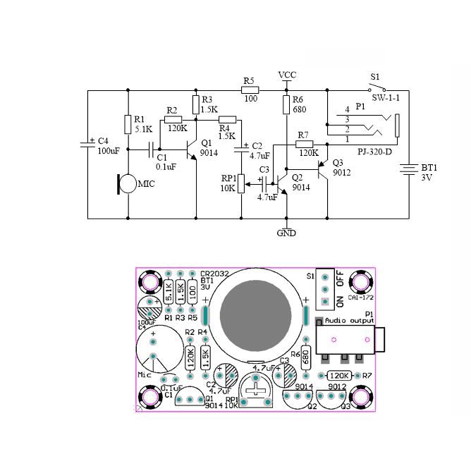 diy electronic kit set Hearing aid Audio amplification amplifier Practice teaching competition, electronic DIY interest making