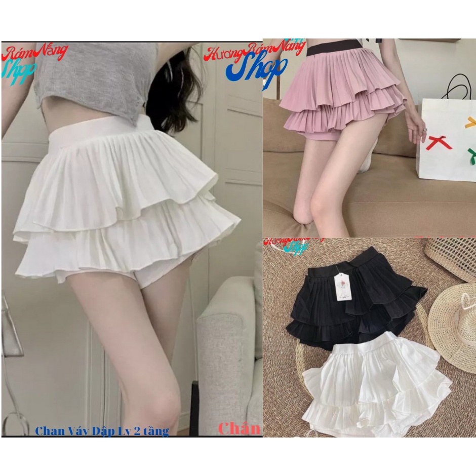 [🍑HOT🍑]Chân váy dập ly hai tầng xoè có thun co giãn siêu xinh