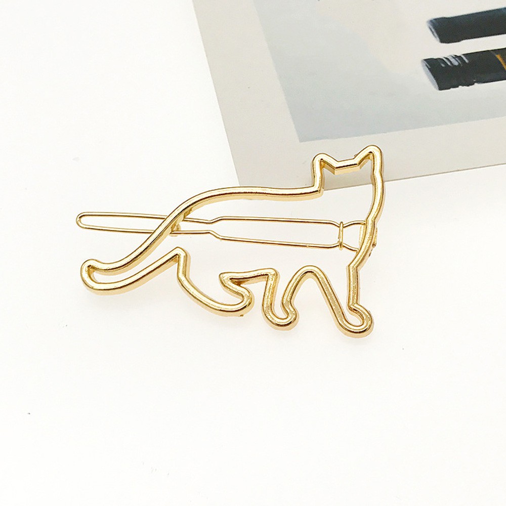 Kẹp tóc kim loại hình mèo xinh xắn