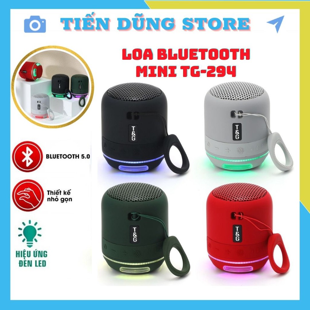 Loa Bluetooth Mini ⚡TG - 294 ⚡Hỗ Trợ TF -Loa Di Động Mini có MIC , Loa Nghe Nhạc Mini Đèn LED RGB ,USB,Thẻ Nhớ TF, FM