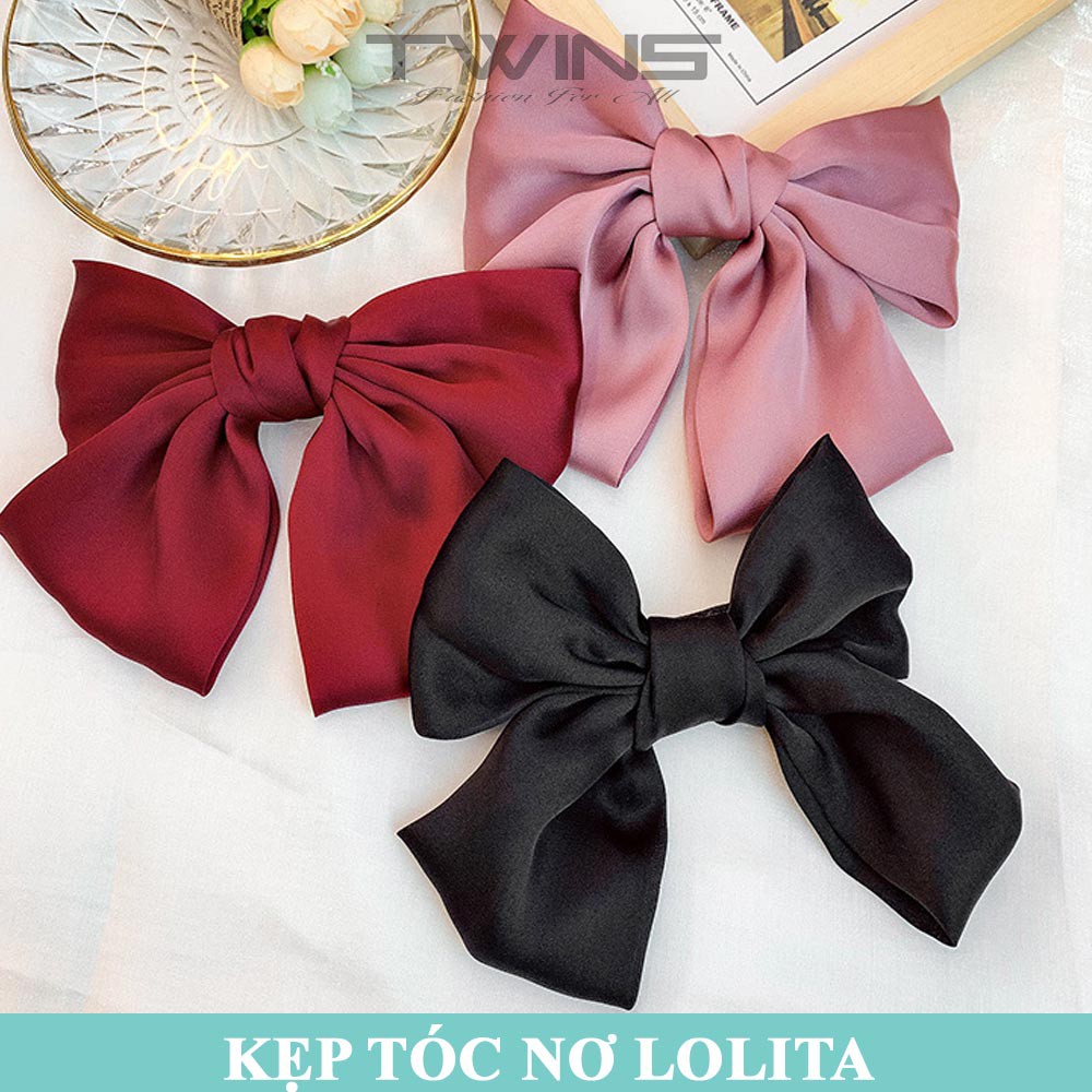 Kẹp tóc nơ Lolita SK106 sang trọng, dễ thương, xinh đẹp phong cách tiểu thư Hàn Quốc làm phụ kiện tóc cho nữ