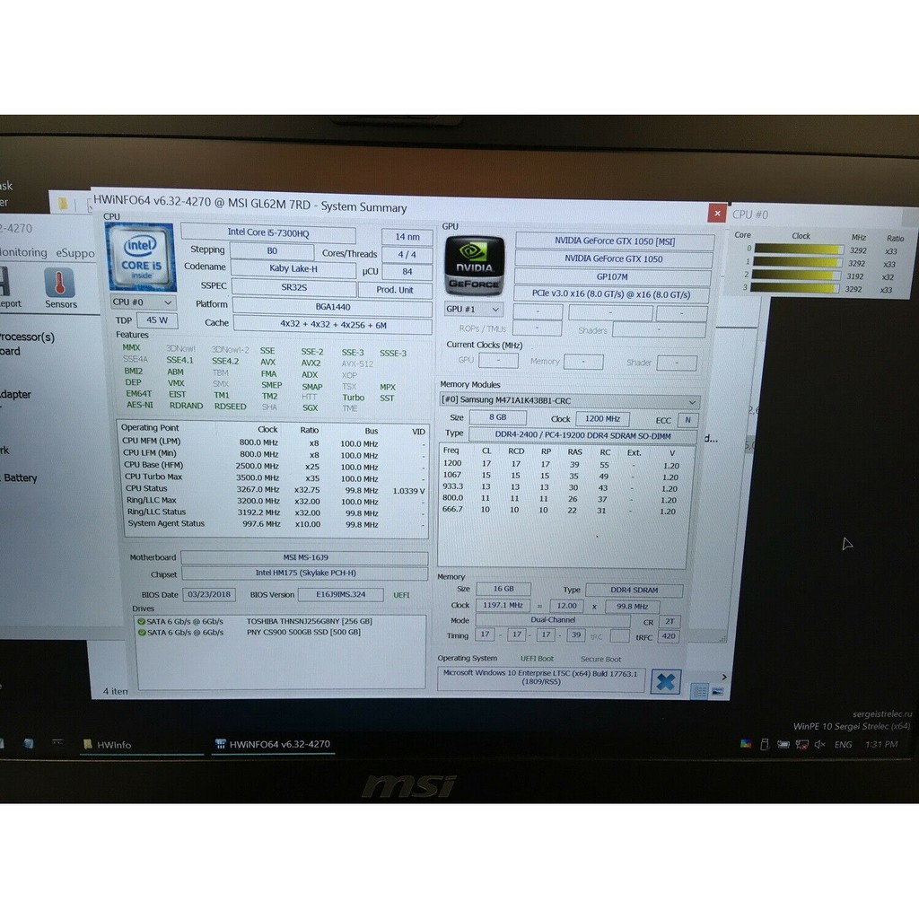 Main MSI GL62M 7RD MS-16J91 i5-7300HQ NVIDIA GTX 1050 | BigBuy360 - bigbuy360.vn