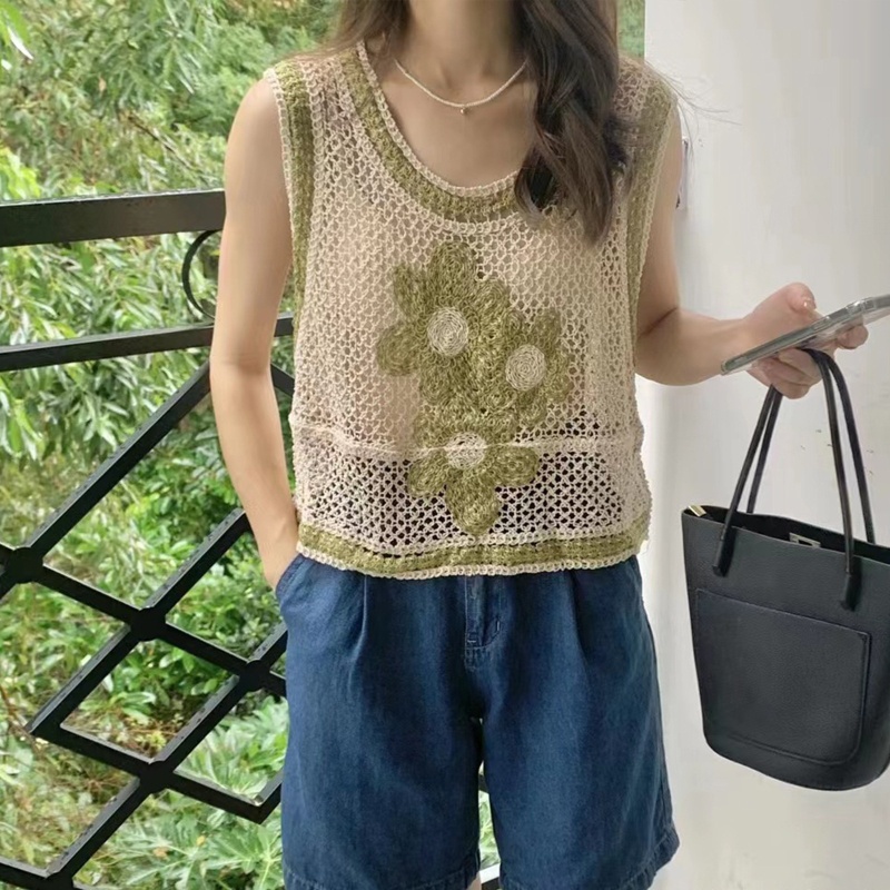 Áo Croptop Dệt Kim Sát Nách Cổ Tròn Thời Trang Cho Nữ