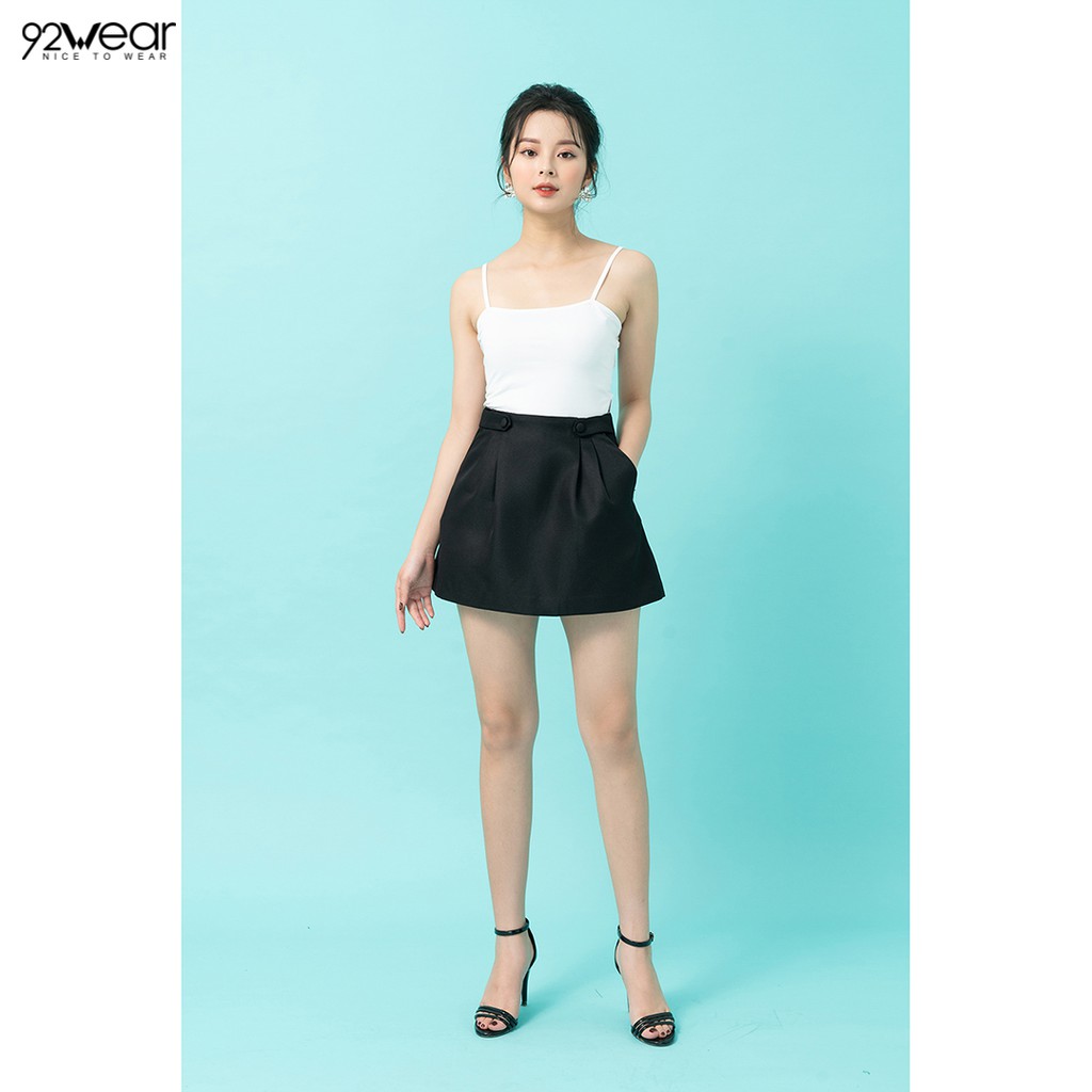 Chân váy A 92WEAR 2 màu, thiết kế cạp liền túi chéo JAW1091