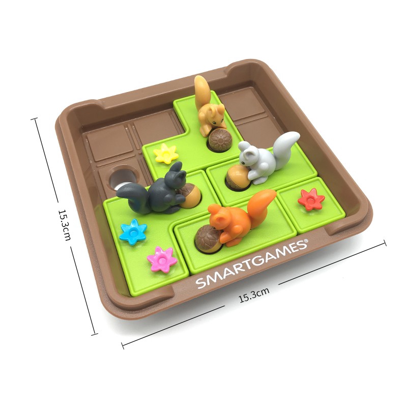 Set trò chơi board game Sóc lăn hạt thông minh xếp hình 6 chú sóc vui nhộn
