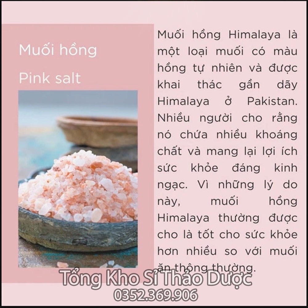 Muối hồng Hymalaya 100g (Dùng sơ chế món ăn, nguyên hạt hoặc xay mịn nguyên chất)