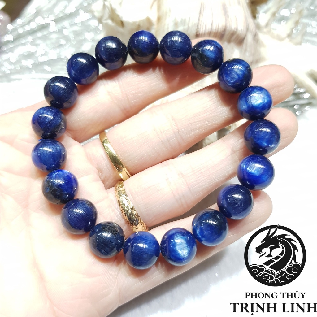 VÒNG TAY CHUỖI KYANITE XANH ĐẬM LOẠI ĐẸP