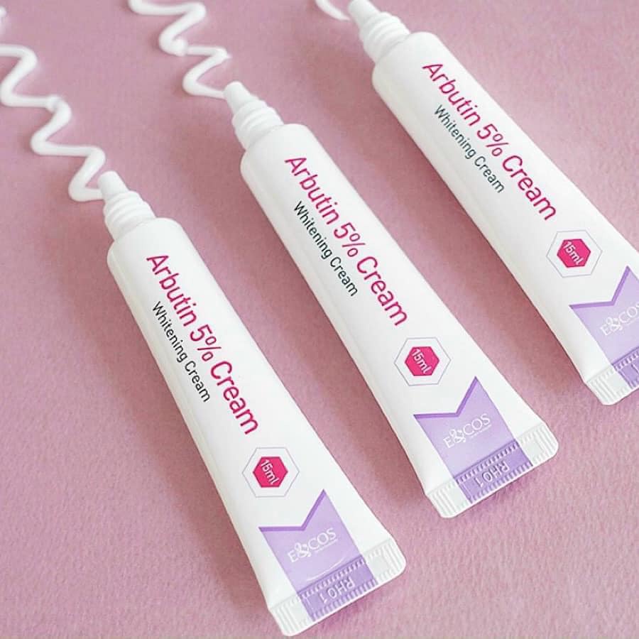 Kem Dưỡng Làm Trắng,Phục Hồi, Điều Chỉnh Sắc Tố Da Arbutin 5% Whitening Cream E&cos 15ml Hàn Quốc