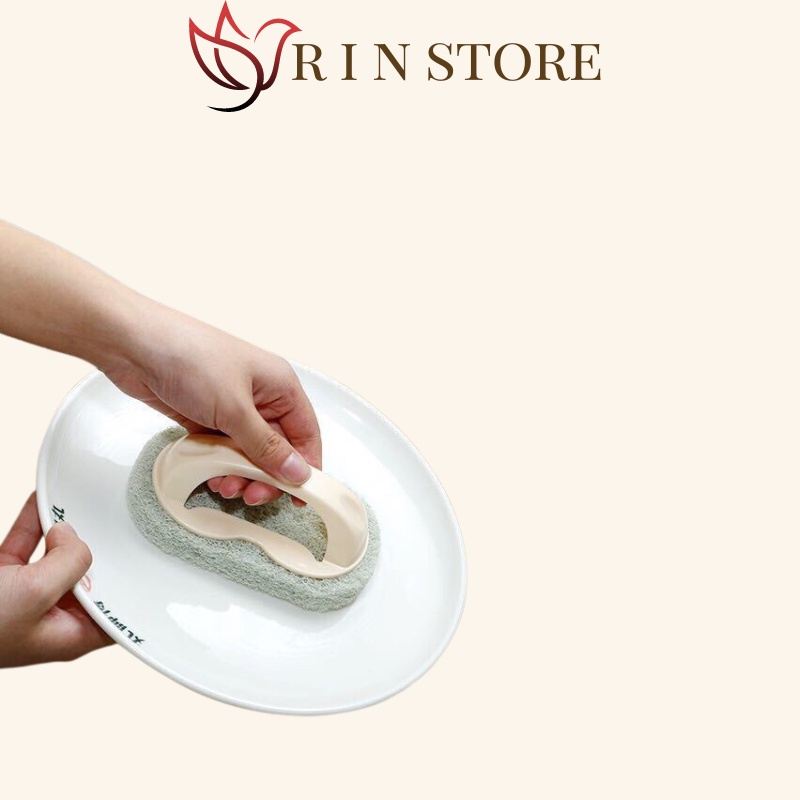 Bàn Chải Chà Vệ Sinh Nhà Bếp - Mút Xốp Bọt Biển Có Tay Cầm Cọ Rửa Nồi, Chảo,...