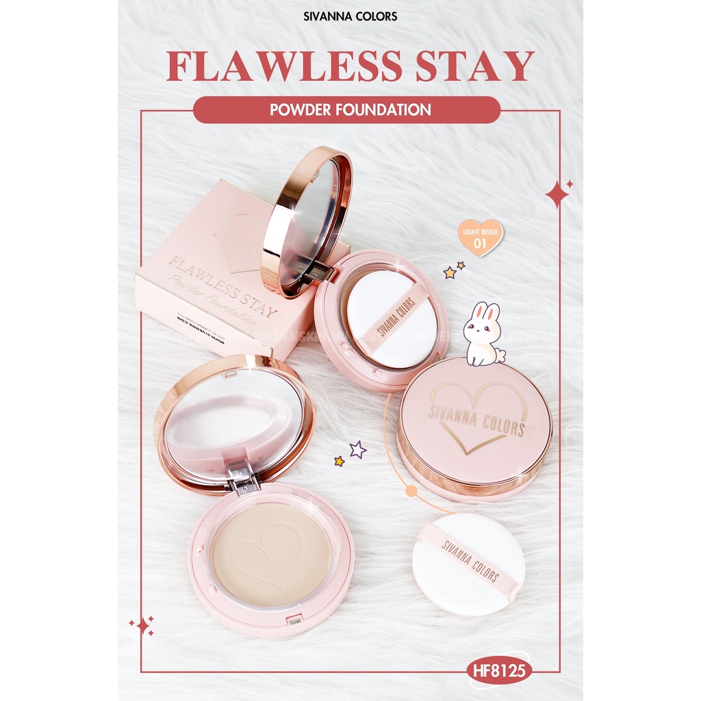 Phấn phủ siêu mịn kết hợp với kem nền Sivanna Flawless Stay Powder Foundation HF8125