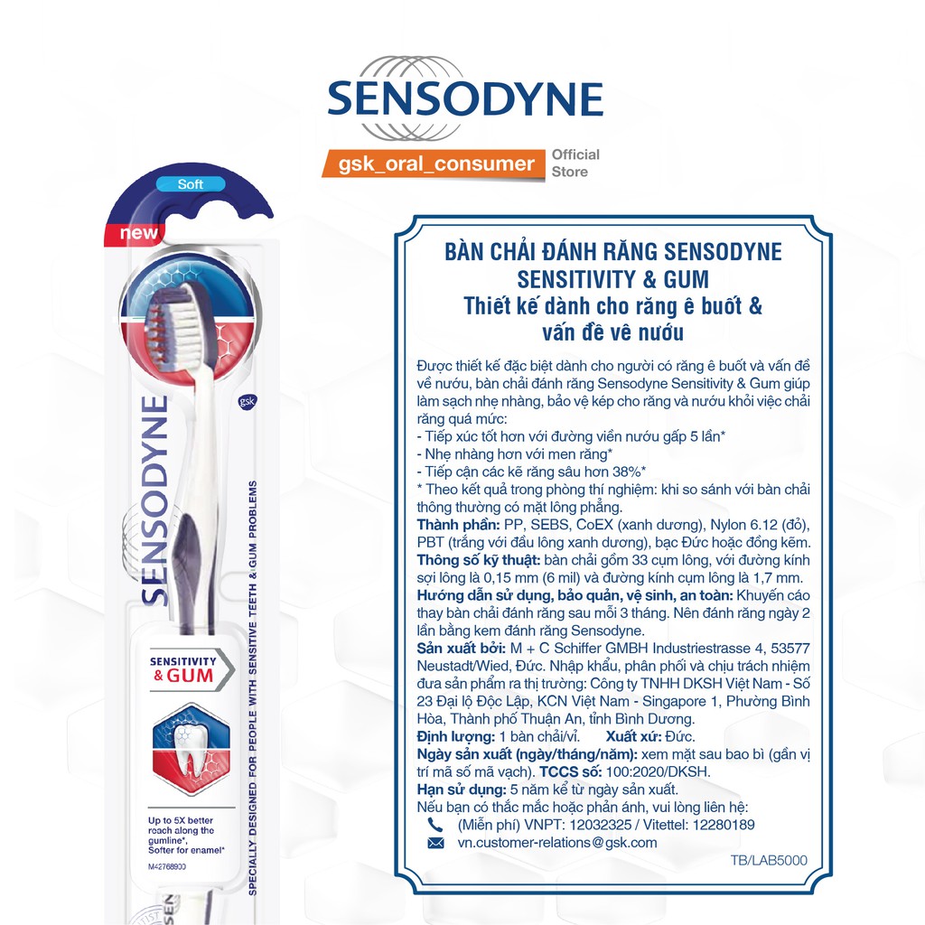 Bàn chải đánh răng Sensodyne Sensitivity & Gum