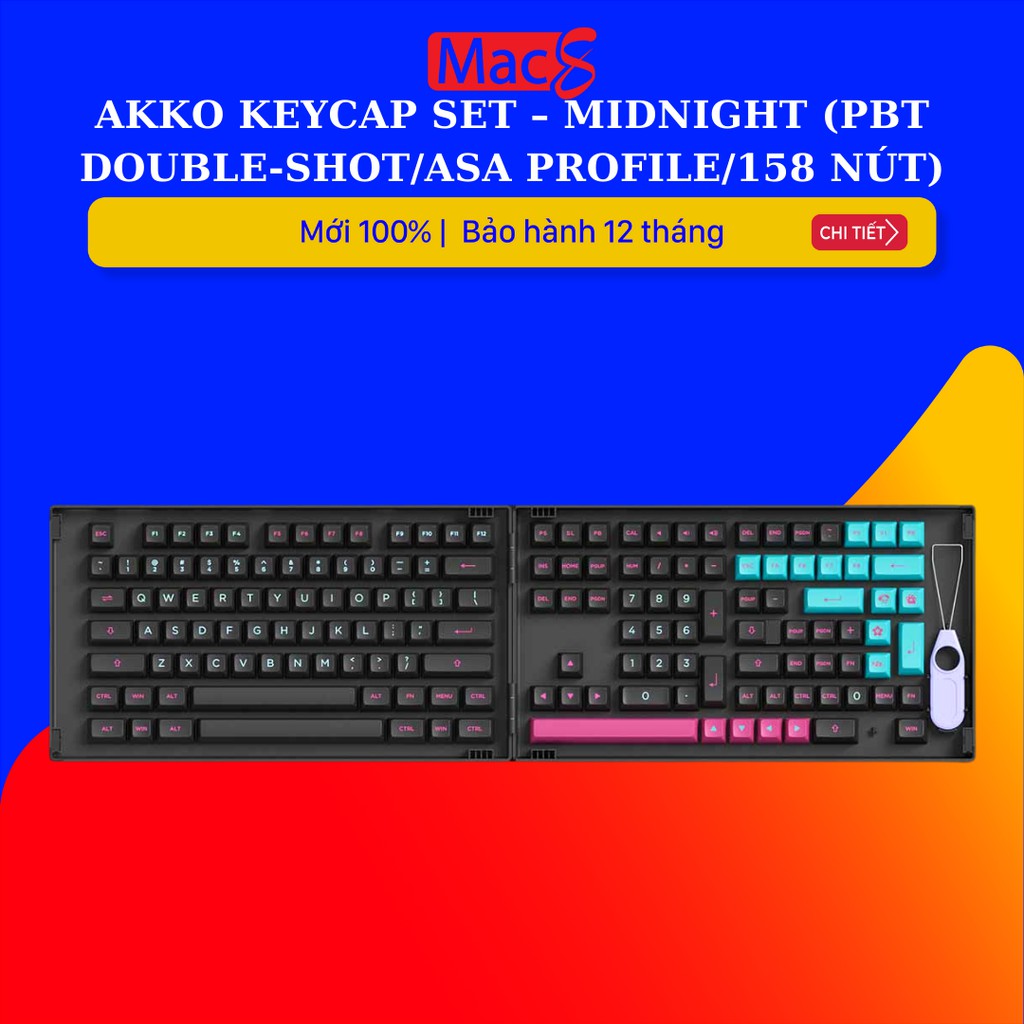 [Mã SKAMSALE03 giảm 10% đơn 200k] Bộ AKKO Keycap set – Midnight (PBT Double-Shot/ASA profile/158 nút)