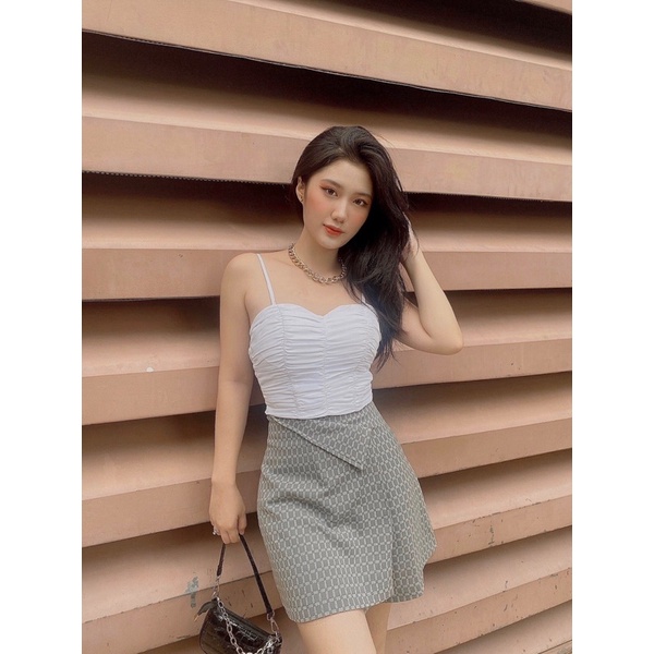 SMALLG - Áo croptop may nhún hai dây