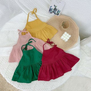 Sét cổ yếm hở lưng cho bé gái