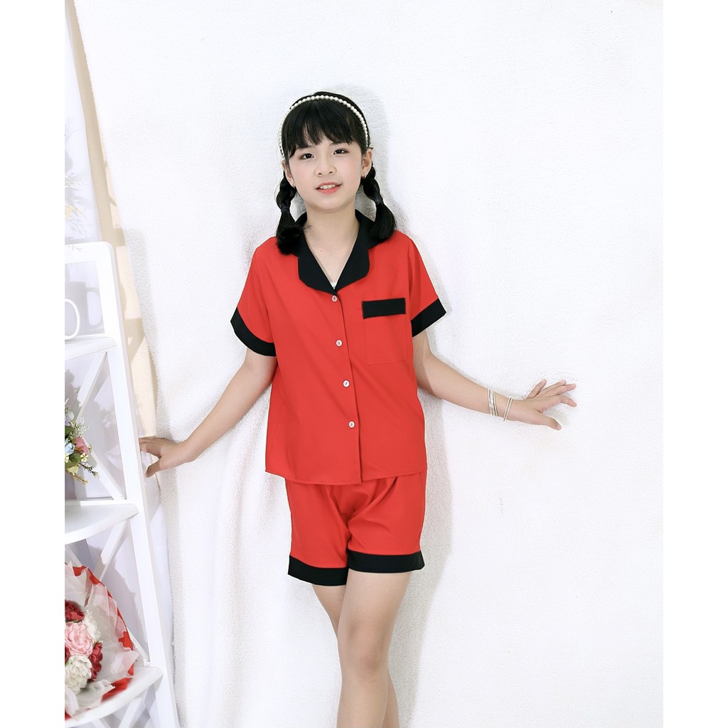 Bộ quần áo pyjama Lụa cao cấp đồ ngủ cộc tay họa tiết dễ thương cho bé 230