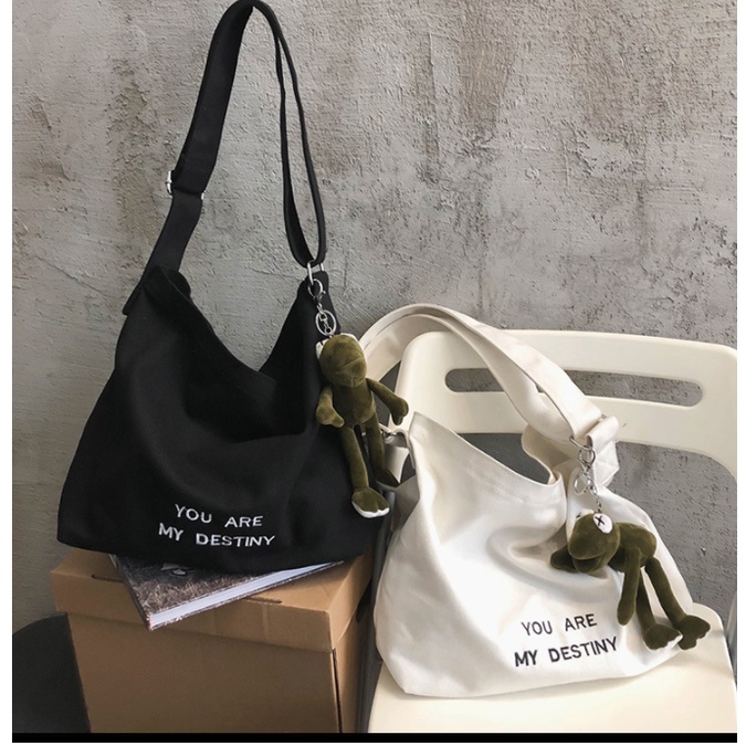 Túi đeo chéo tote vải canvas nam nữ đi học đi chơi thời Trang unisex