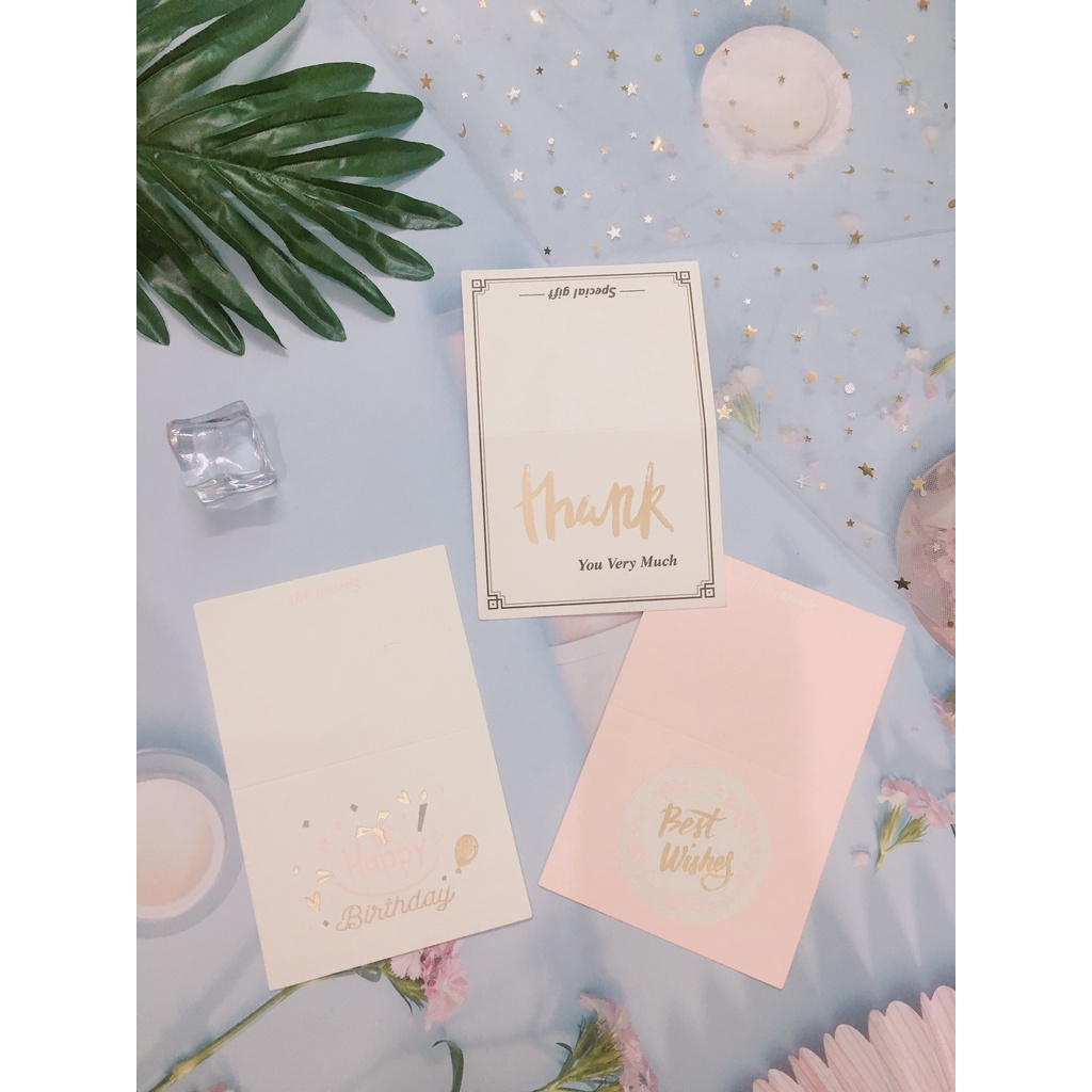 Thiệp sinh nhật, cám ơn đơn giản xinh xắn 9x7cm