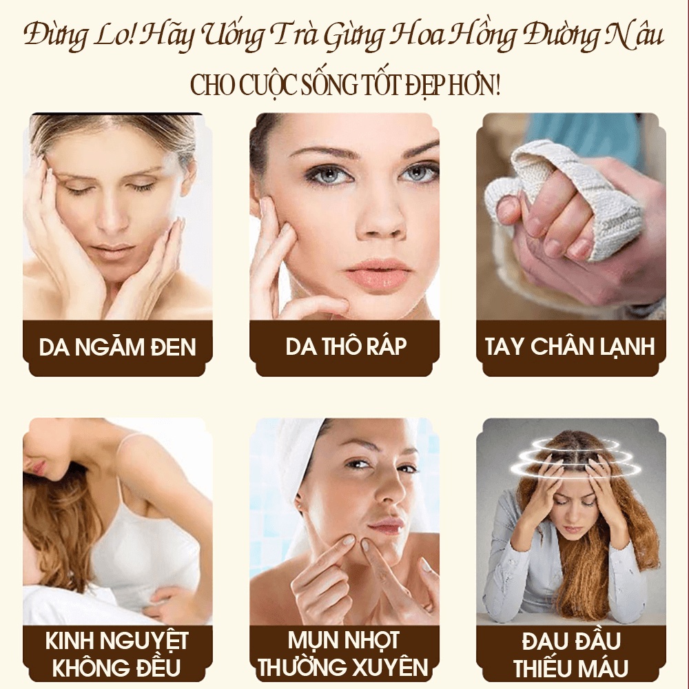 ✅ Trà Đẹp Da Giảm Mun Thanh Sắc An Mộc Trà Gồm Trà Gừng, Đường Nâu, Táo Đỏ, Kỷ Tử, Nụ Hồng
